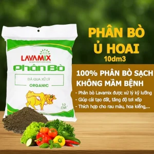 Phân Bò Hữu Cơ Lavamix Không Mùi Hôi, An Toàn Cho Cây Trồng
